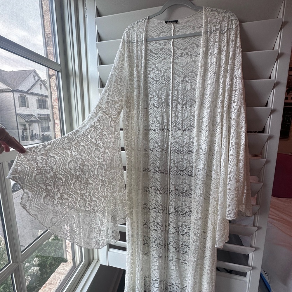 White Lace Maxi Duster